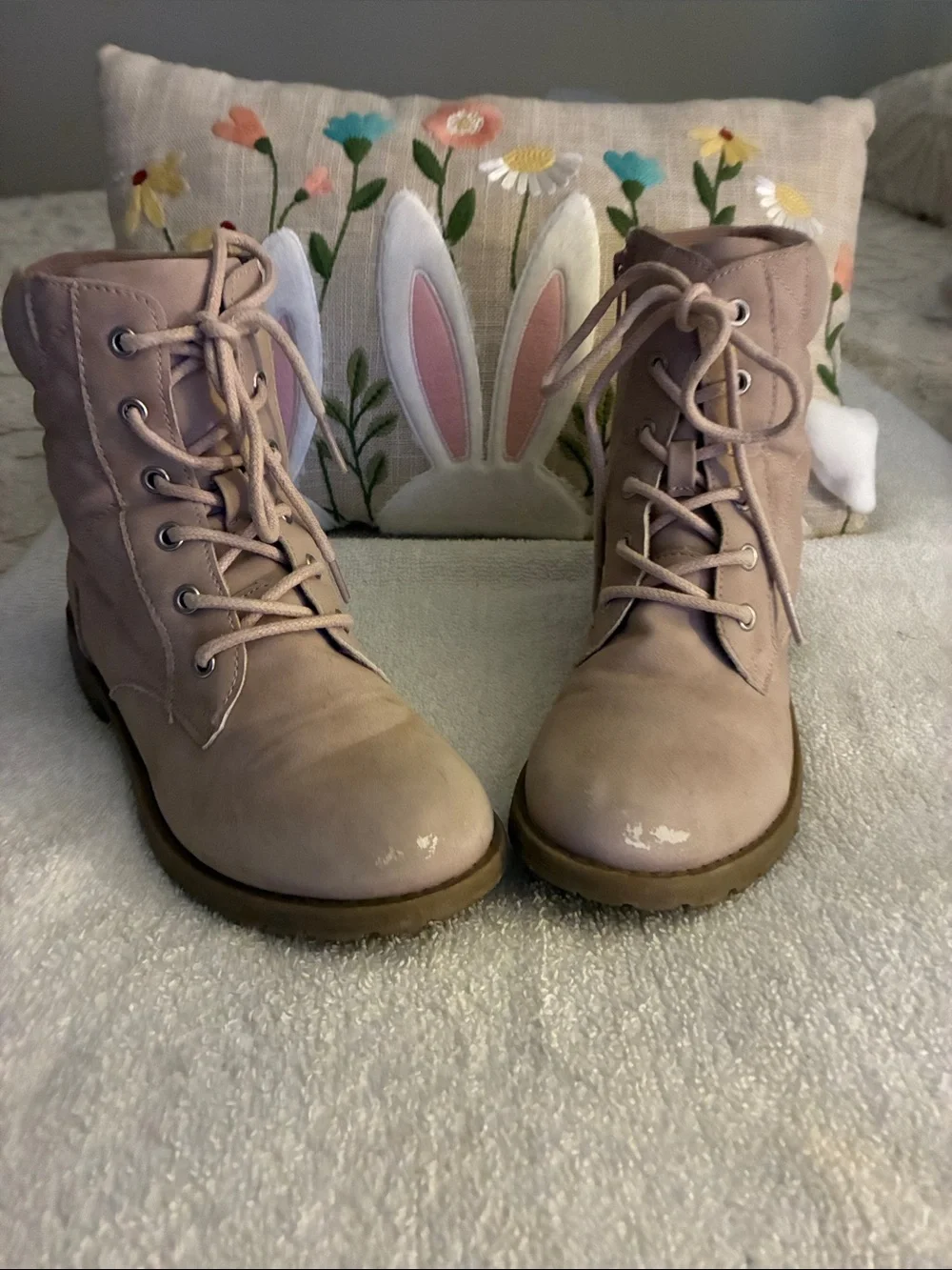 The Children's Place Pink Quilted Lace-Up Kids Boots